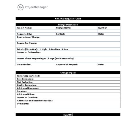 Change Control Template Word