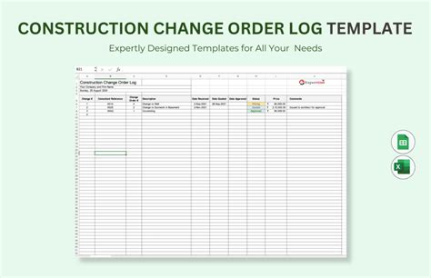 Change Order Log Template Excel
