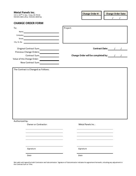 Change Order Template