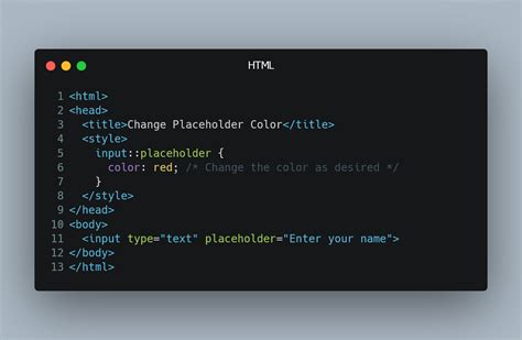 Change an HTML inputs placeholder color with CSS