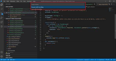 Change the encoding of a file in Visual Studio Code