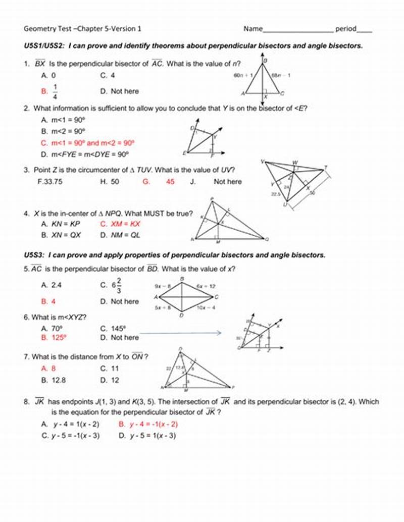 Chapter 4 Test Form B Geometry Answers