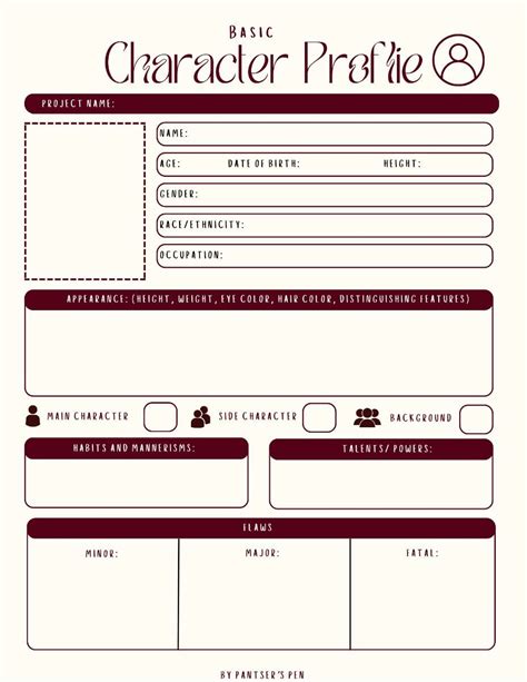 Character Building Template