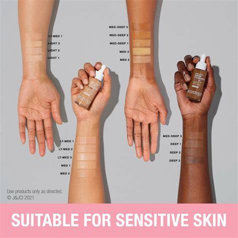 Chart Neutrogena Skin Clearing Foundation Shades