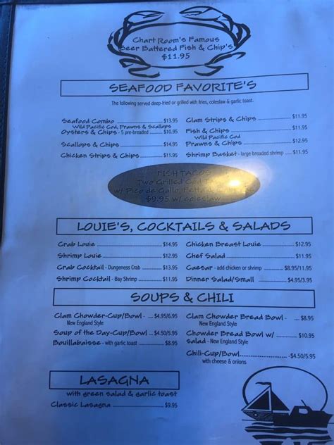 Chart Room Crescent City Menu