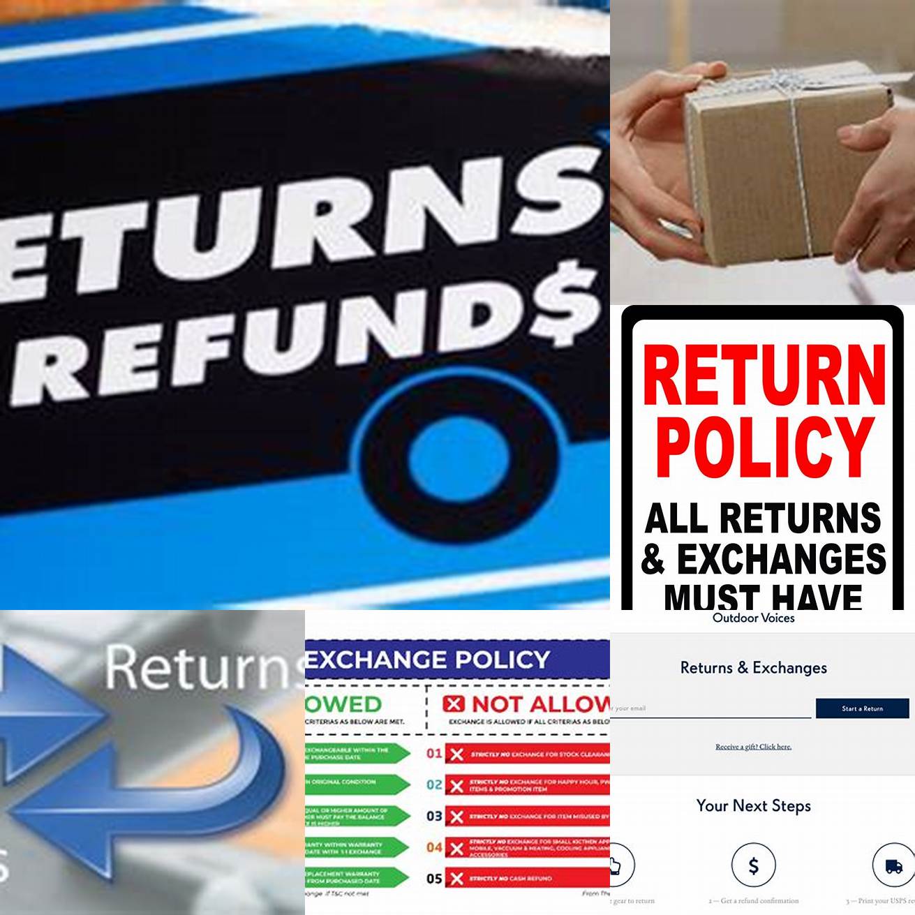 Check the return and exchange policies