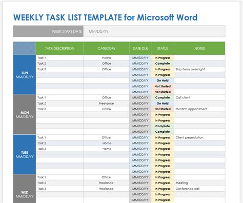 Checklist Microsoft Word Template