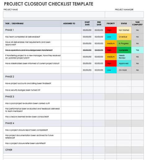 Checklist Template In Excel