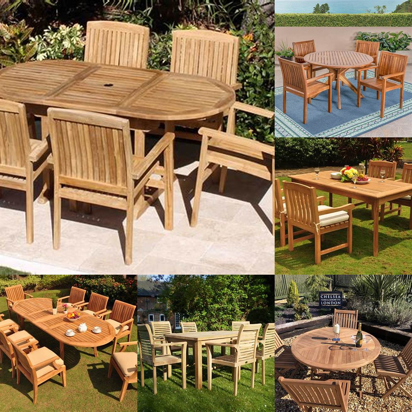 Chettinad Teak Wood Outdoor Furniture Set