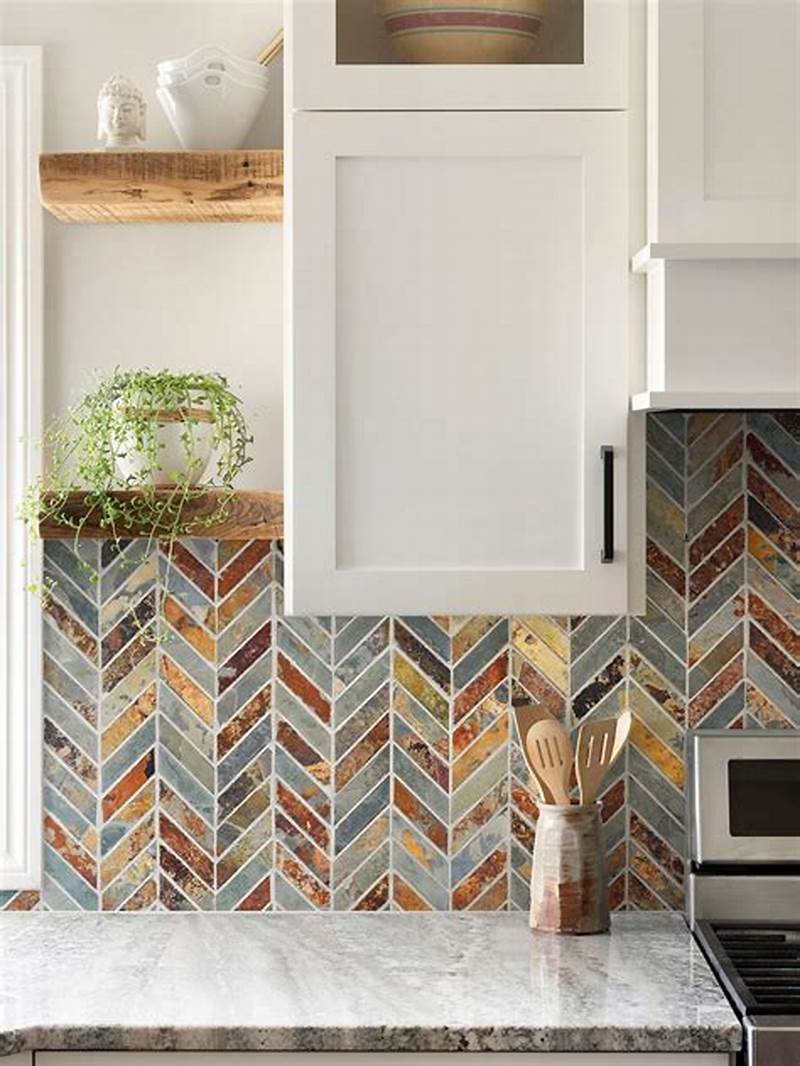 Chevron Pattern Backsplash