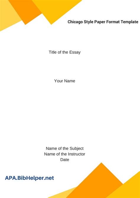Chicago Style Paper Template