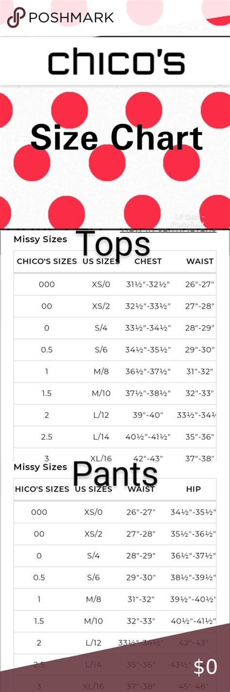 Chicos Size Chart 1