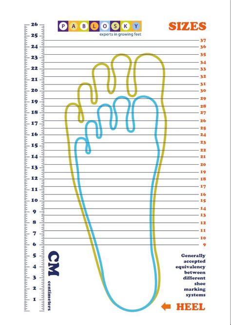 Children's Foot Measuring Chart