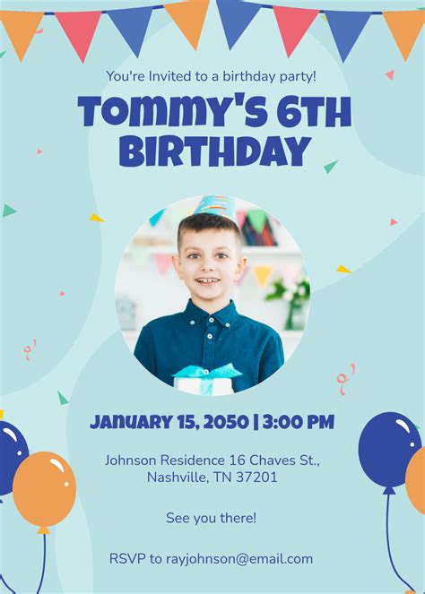 Childrens Birthday Party Invitation Template