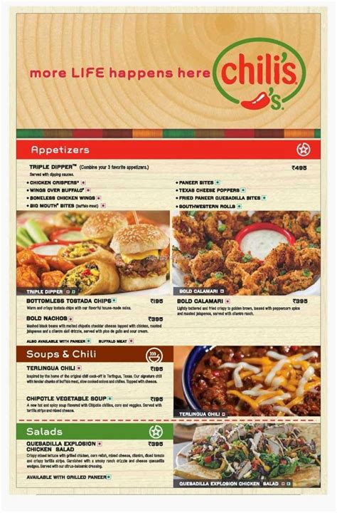 Chilis Printable Menu With Prices