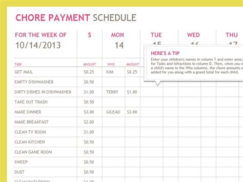 Chore Chart Payment