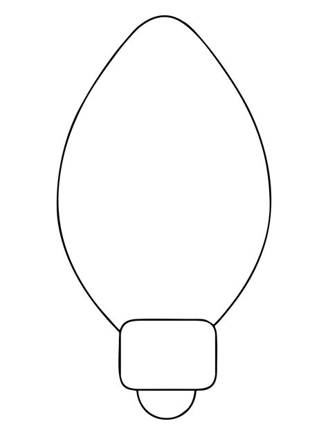 Christmas Light Bulb Template Printable