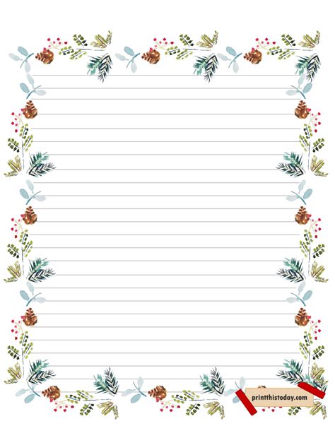 Christmas Lined Paper Printable