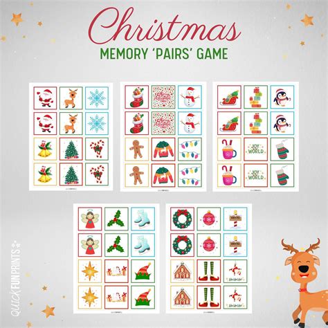 Christmas Pairs Game Printable