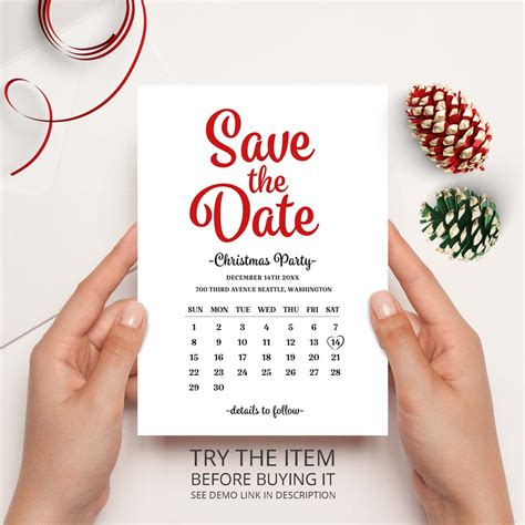 Christmas Save The Date Template