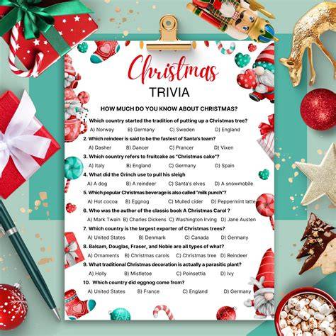 Christmas Trivia Games For Adults Printable