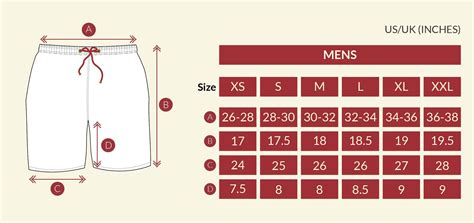Chubby Shorts Size Chart