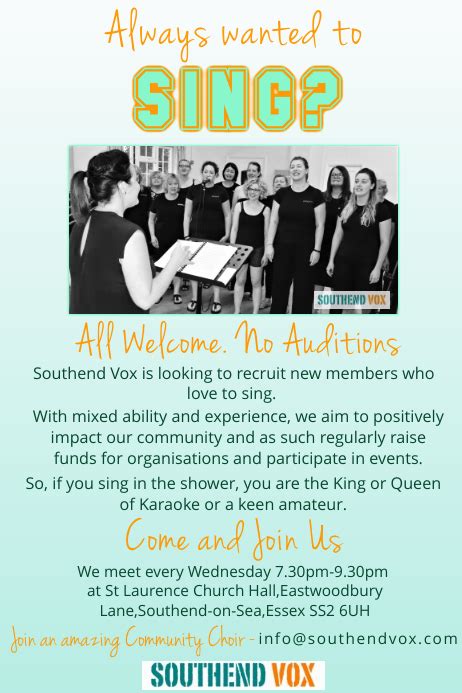 Church Choir Printable Fill In Recruitment Posters