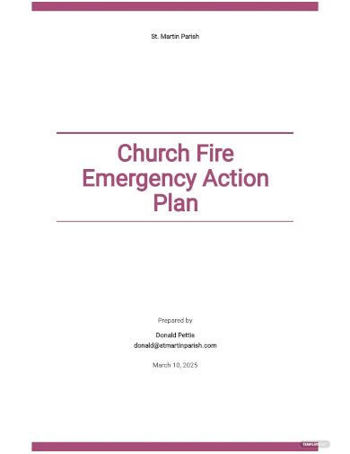 Church Emergency Action Plan Template