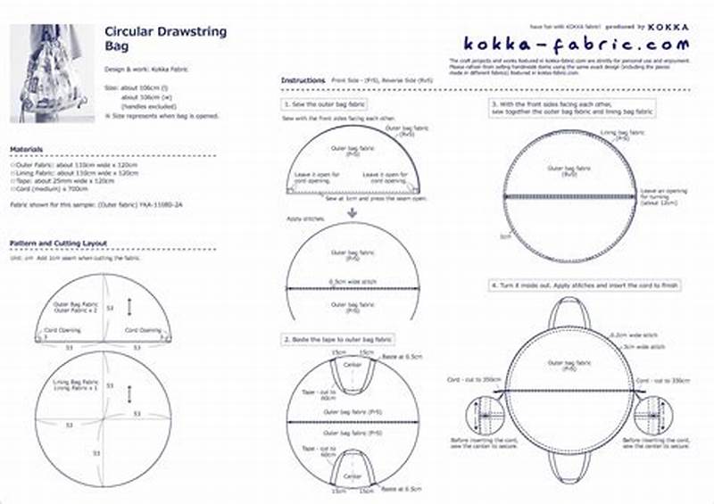 Circular Drawstring Bag Pattern