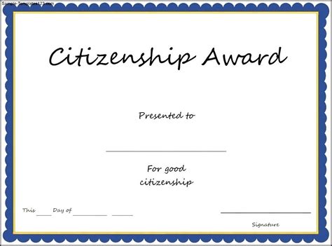 Citizenship Award Printable