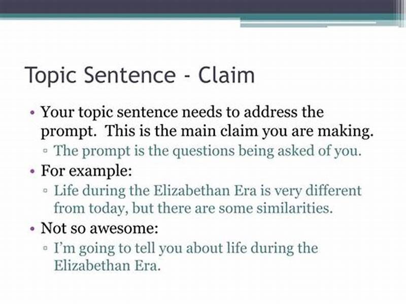 Claim Topic Sentence Examples