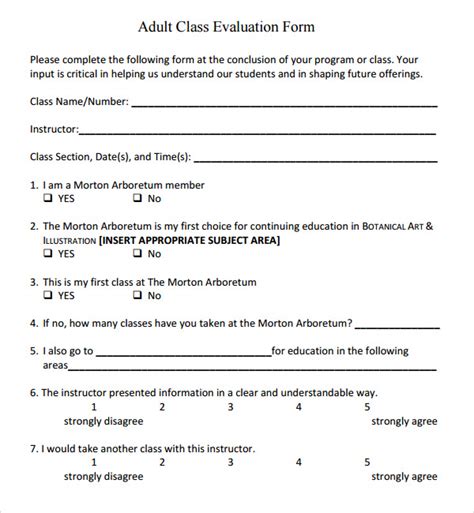 Class Survey Template