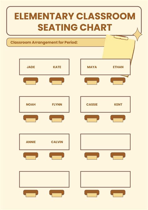 Classroom Seating Chart Template Free