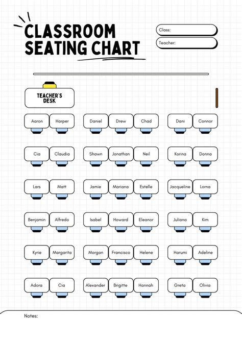 Classroom Seating Plan Template