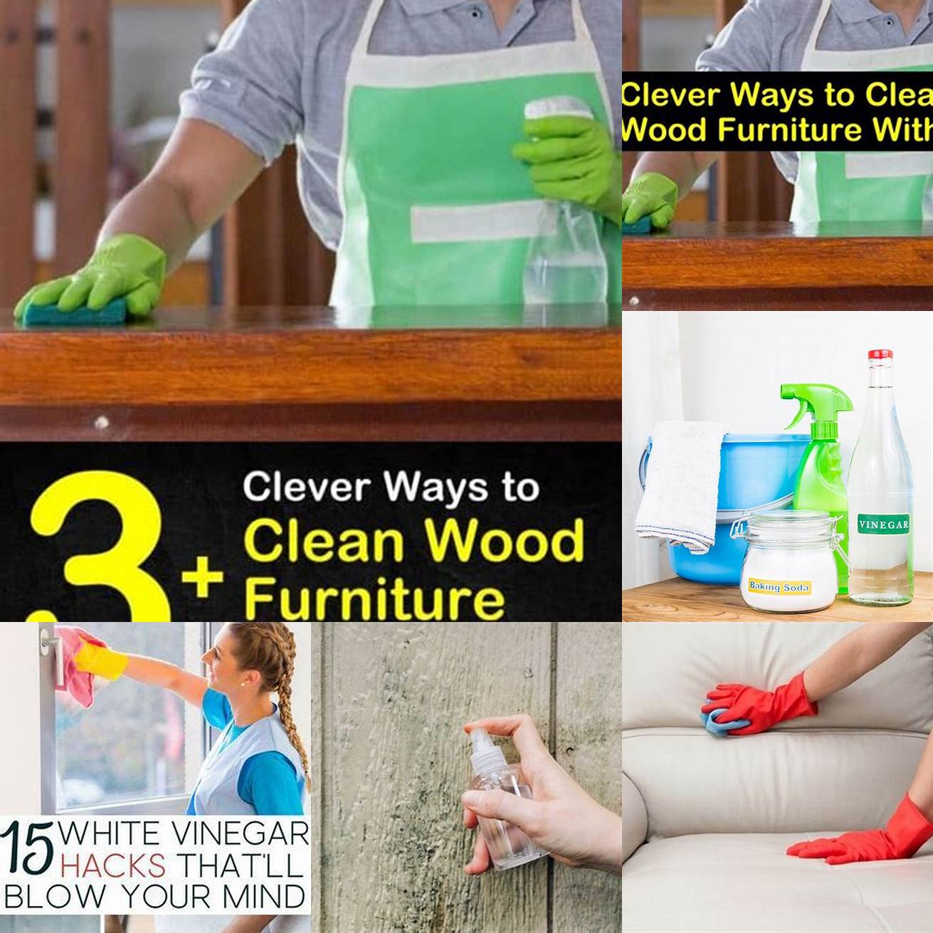Clean the furniture with white vinegar