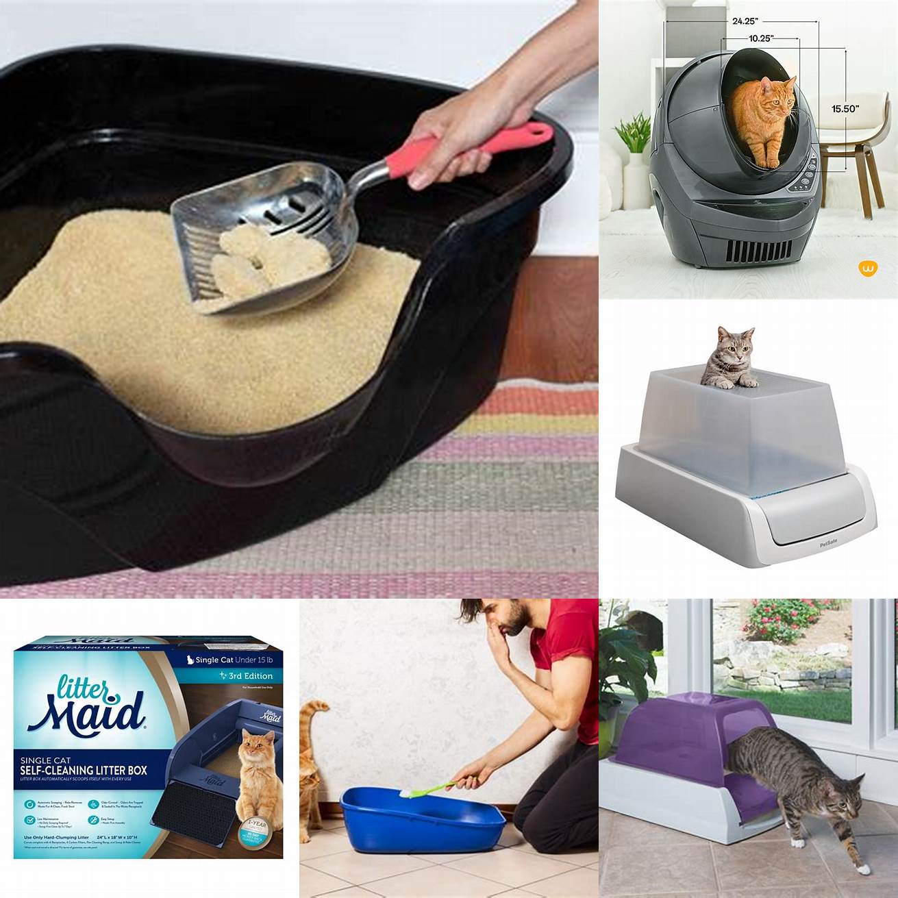 Clean the litter box and provide a spare one just in case