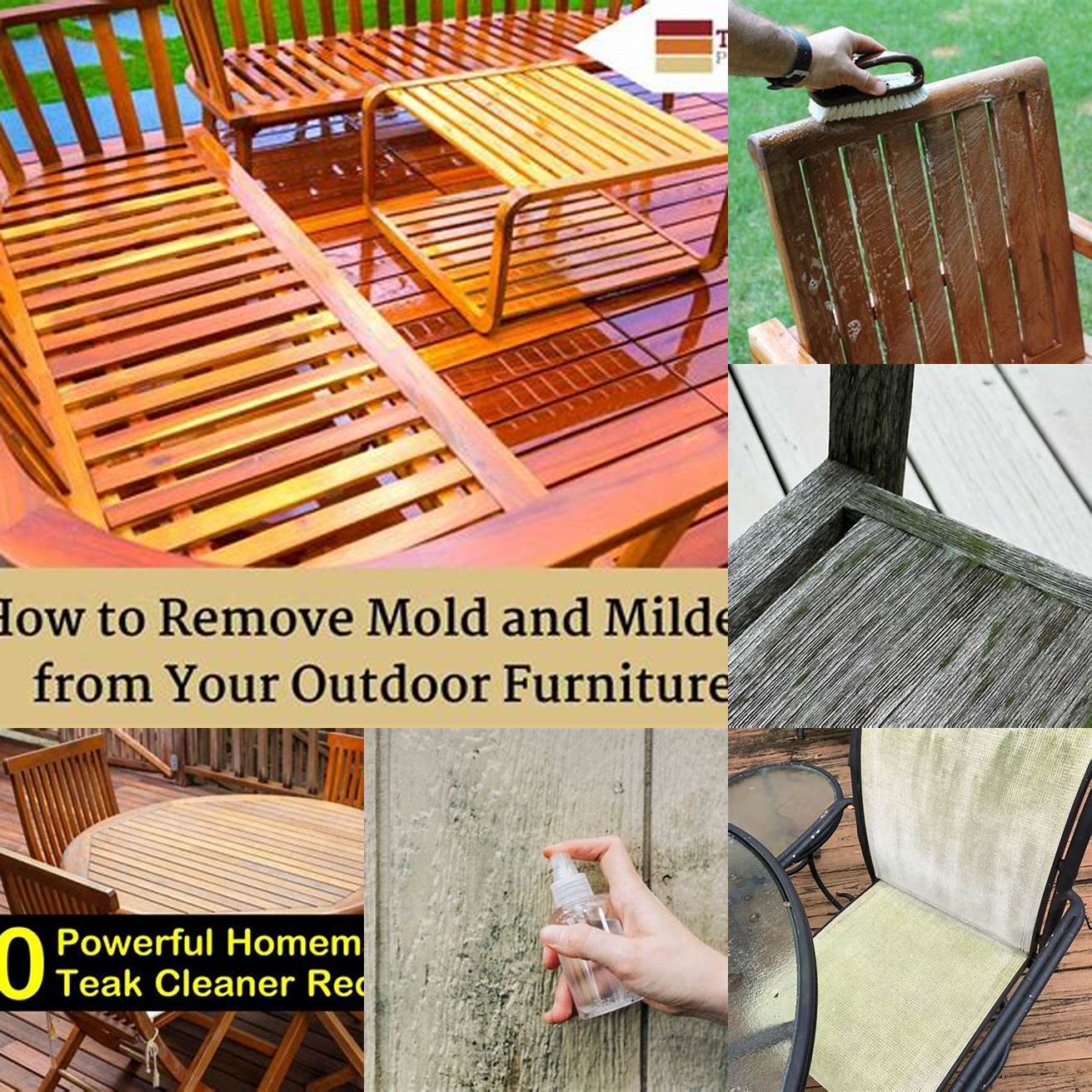 Cleaning Mold and Mildew From Teak Furniture