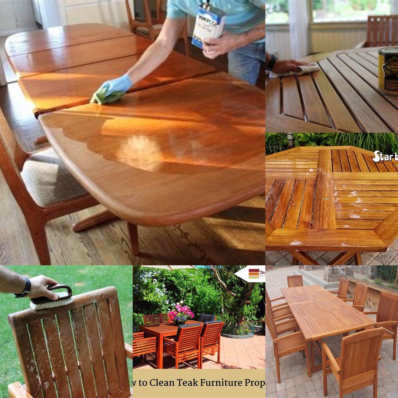 Cleaning Teak Dining Table with Mild Soap and Water