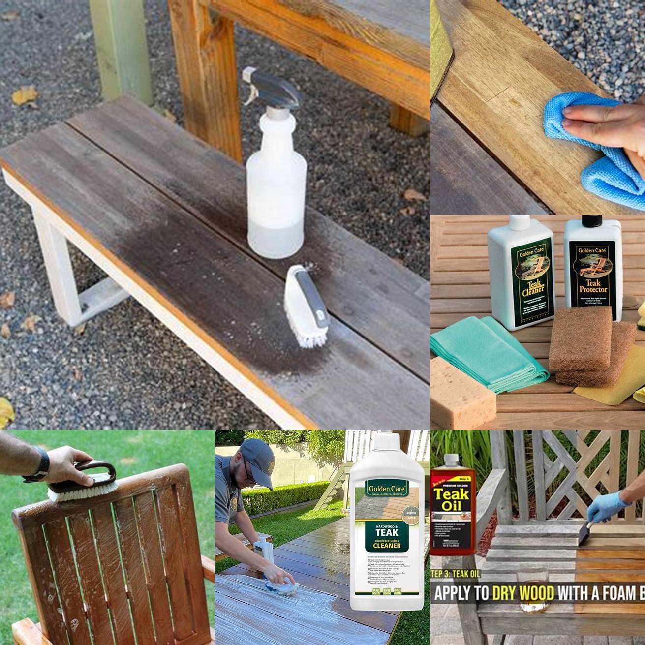 Cleaning Teak Furniture with a Sponge