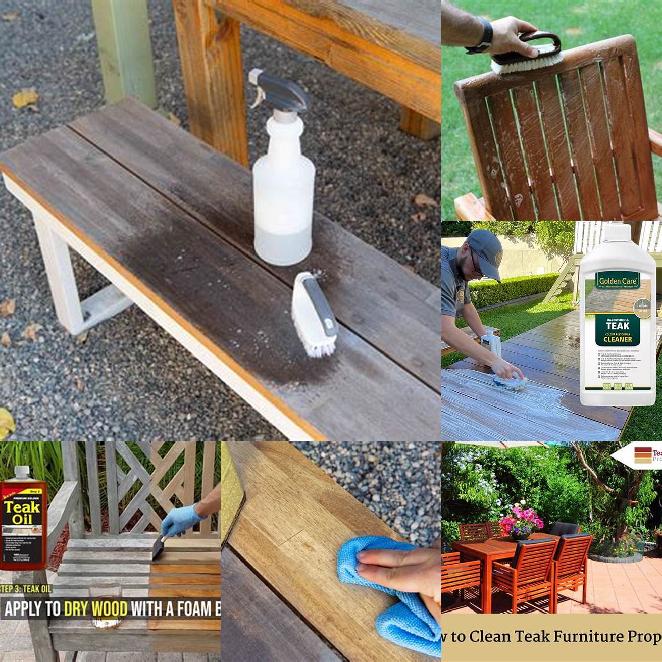 Cleaning teak with soap and water
