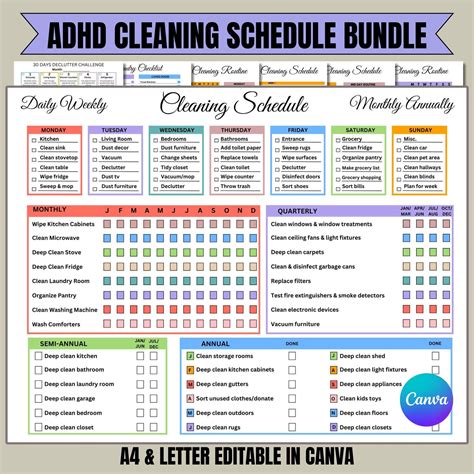 Cleaning Chart For Adhd