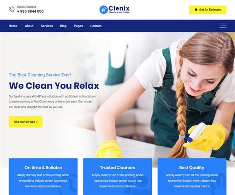 Cleaning Services Website Templates