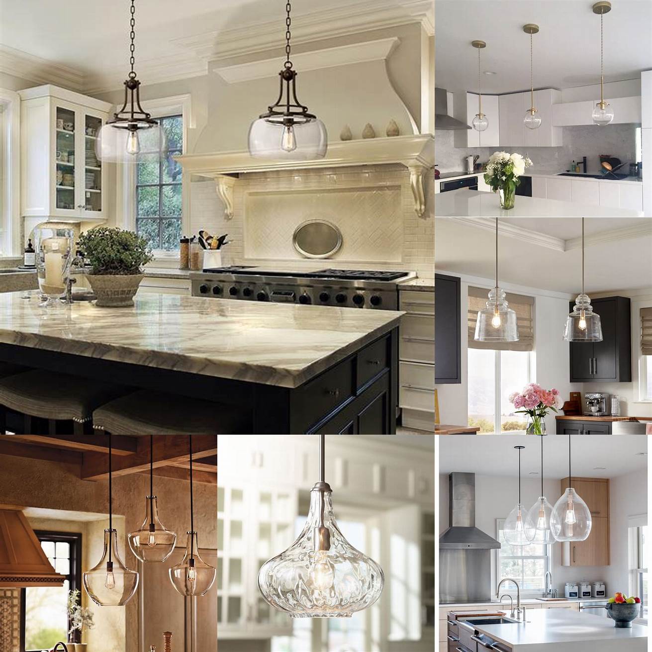 Clear Glass Pendant Light in the Kitchen