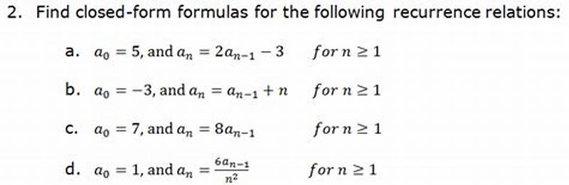 Closed Form Formulas