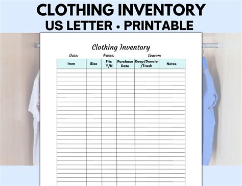 Clothing Inventory Template