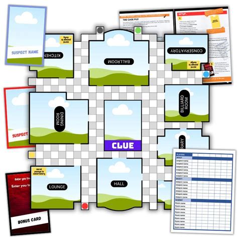 Clue Game Board Template