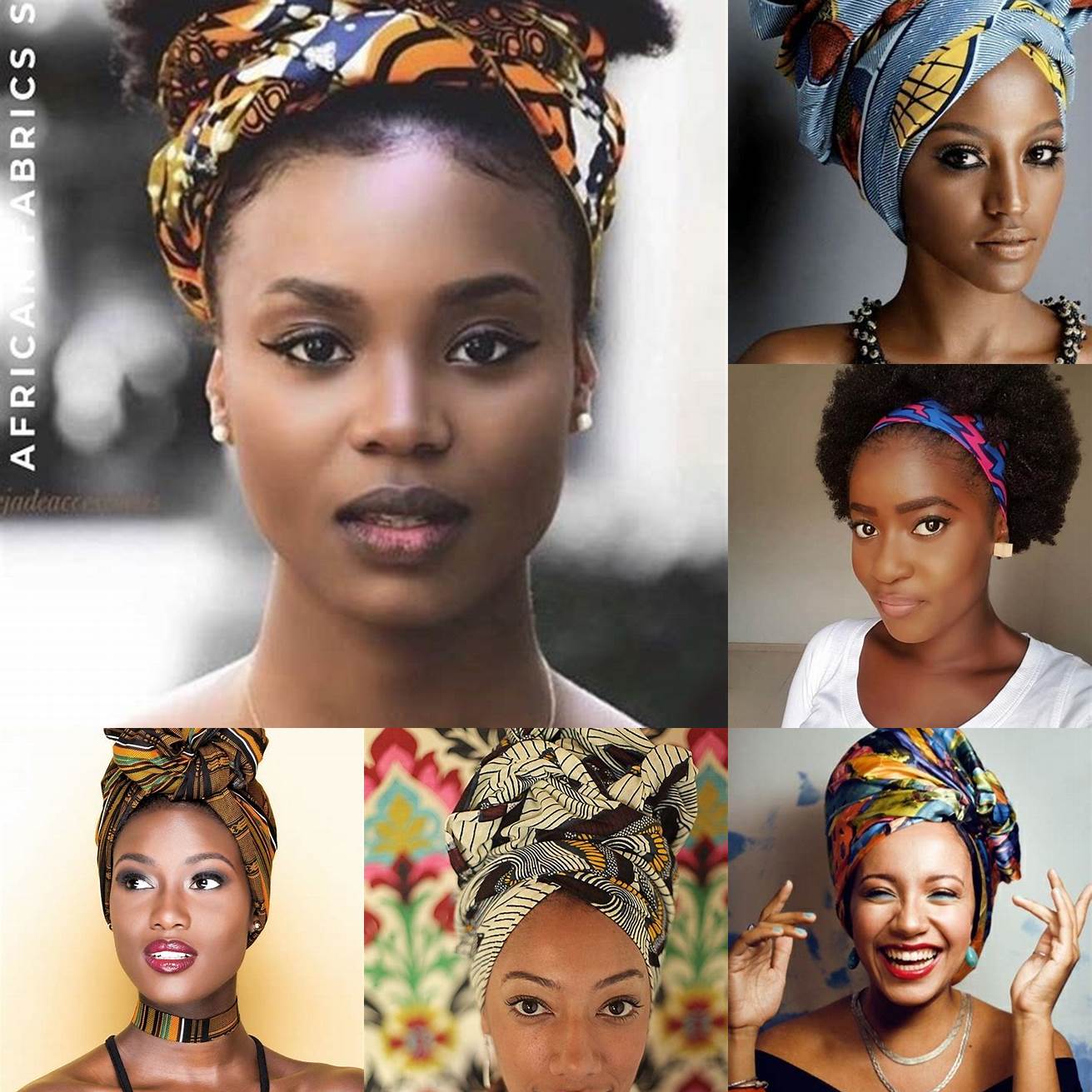 Coiffure afro avec foulard en soie