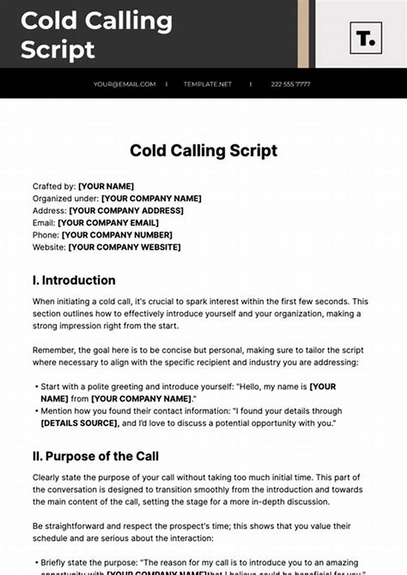 Cold Calling Script Template
