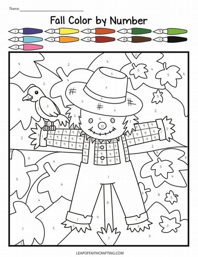 Color By Number Fall Coloring Pages Printable