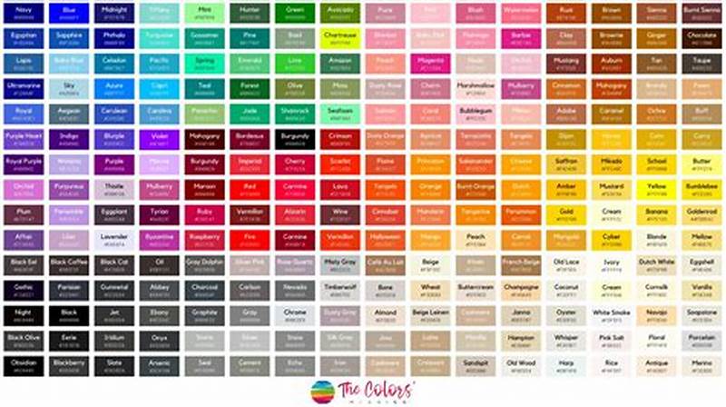 Color Chart With Names